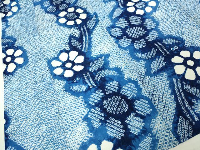 平和屋着物∴極上 夏物 浴衣 有松鳴海絞り 舞花文 綿 逸品 DZAB1073kh5