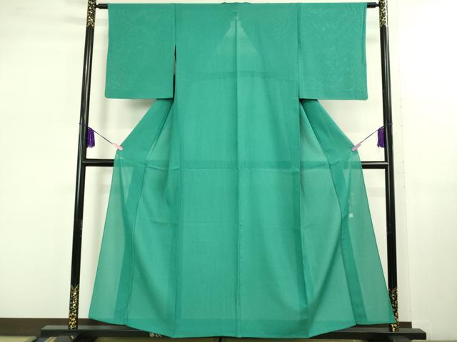 平和屋着物■極上 夏物 色無地 作家物 草木染 絽 木賊色 逸品 DZAB1075kh5