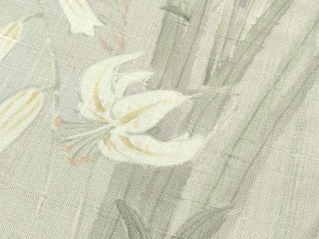 平和屋着物*極上 夏物 訪問着 生紬 手描き 草花文 桜色地 逸品 未使用 DZAB1103kh5