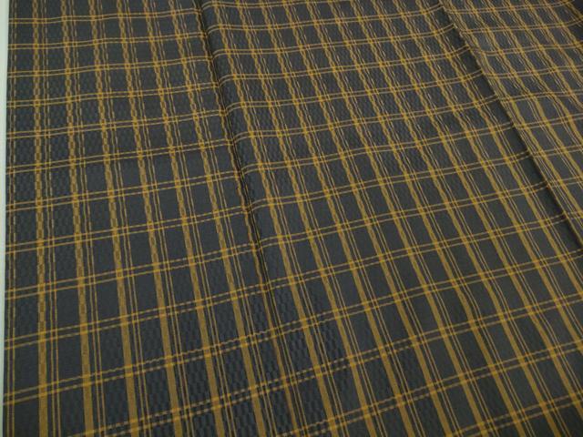 平和屋本店●極上 紬 市松綾織 格子 逸品 DZAB1105kh6