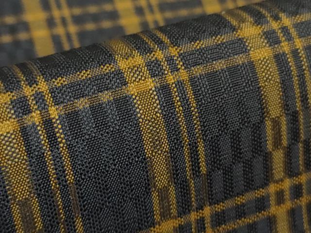平和屋本店●極上 紬 市松綾織 格子 逸品 DZAB1105kh6