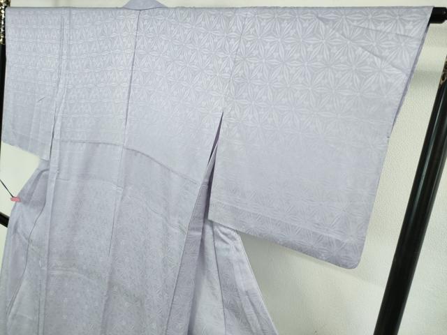 平和屋着物*極上 夏物 色無地 花紋紗 白藤色 逸品 DZAB1115kh5