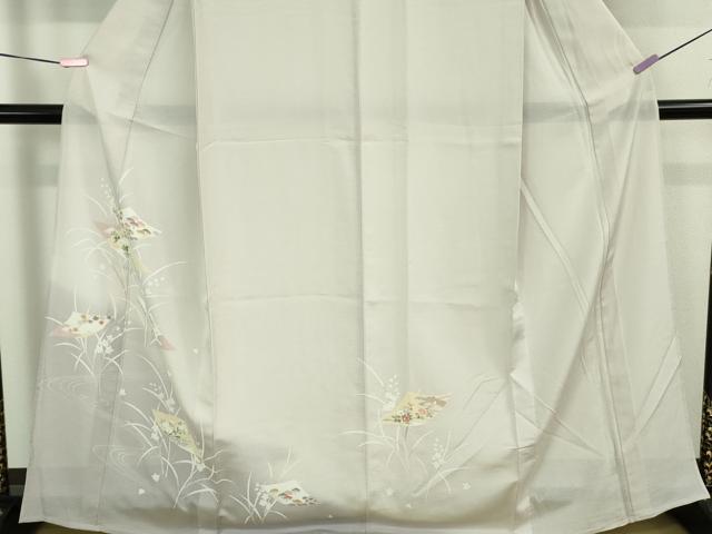 平和屋着物*極上 夏物 訪問着 友禅 絽 色紙花文 薄桜色地 暈し染め 逸品 DZAB1132kh5