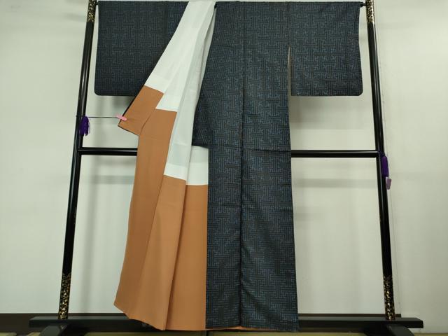 平和屋着物●希少 本場大島紬 龍郷絣 秋名バラ 逸品 DZAB1158kh5