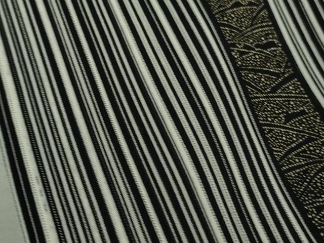 平和屋着物*極上 夏物 訪問着 刺繍 縦絽 蜻蛉 トンボ 黒地 金彩 逸品 DZAB1166kh5
