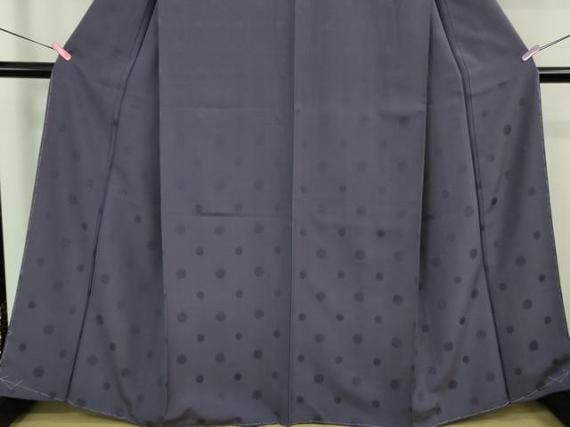 平和屋着物●極上 付下げ お召地 黒防染 丸地紋 菫色 伊と幸 反端付き 逸品 未使用 DZAB1184kh5
