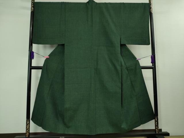 平和屋本店■極上 男性 本場結城紬 要無形文化財 アンサンブル 色無地 天鵞絨色 証紙付き 逸品 DZAB1198kh5