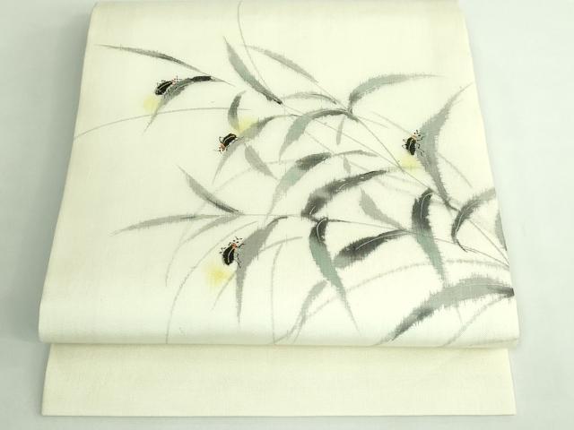 平和屋着物*極上 夏物 九寸開き名古屋帯 手描き 蛍 金銀彩 逸品 未使用 DZAB1223kh5