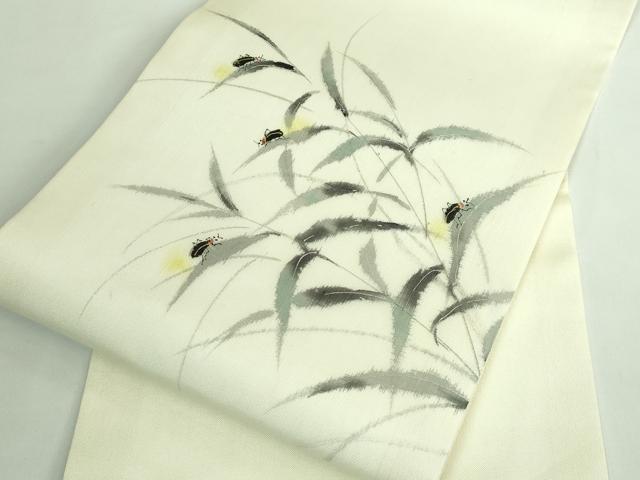 平和屋着物*極上 夏物 九寸開き名古屋帯 手描き 蛍 金銀彩 逸品 未使用 DZAB1223kh5