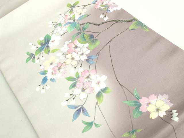 平和屋着物●極上 塩瀬 九寸開き名古屋帯 手描き 枝桜 金彩 逸品 DZAB1235kh5