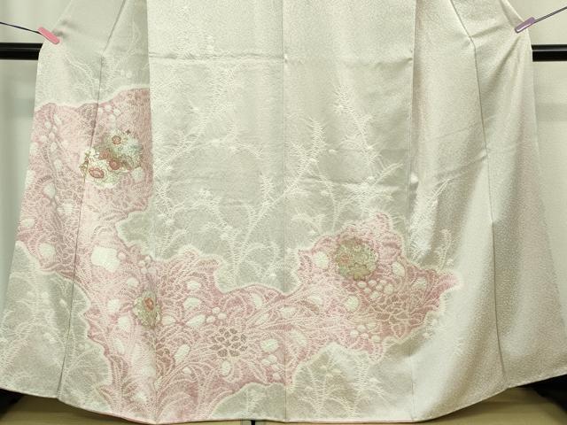 平和屋本店●極上 創業460年・千總 訪問着 刺繍 絞り 草花文 金彩 高島屋扱い 逸品 DZAB1307kh5