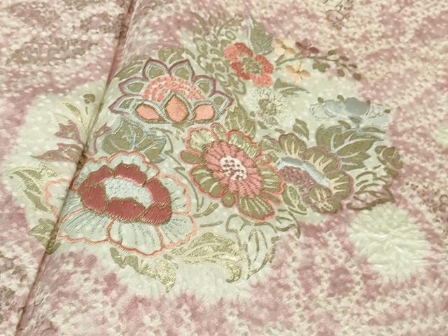 平和屋本店●極上 創業460年・千總 訪問着 刺繍 絞り 草花文 金彩 高島屋扱い 逸品 DZAB1307kh5