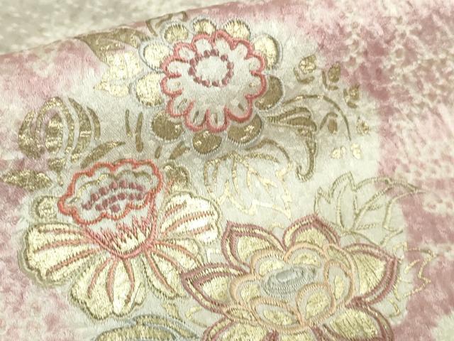 平和屋本店●極上 創業460年・千總 訪問着 刺繍 絞り 草花文 金彩 高島屋扱い 逸品 DZAB1307kh5