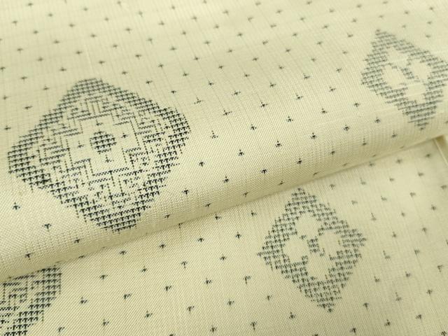 平和屋本店■極上 本場大島紬 白大島 9マルキ 菱文 逸品 DZAB1323kh5