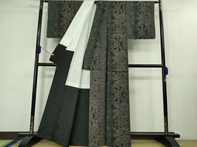 平和屋着物●極上 本場大島紬 9マルキ 洋花文 逸品 未使用 DZAB1345kh5