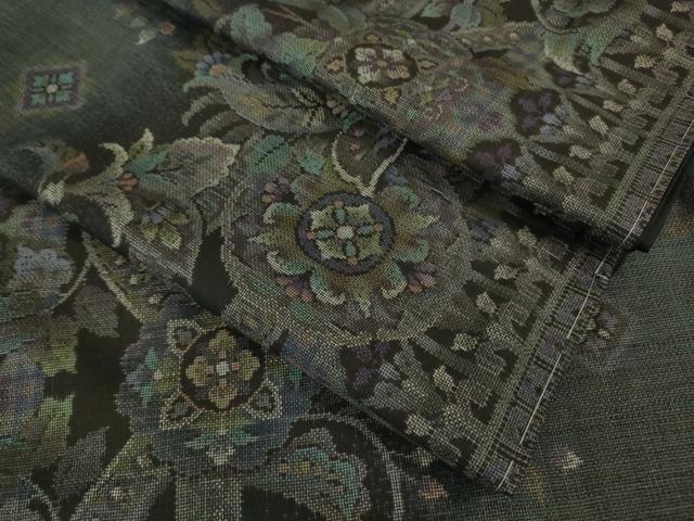 平和屋着物●極上 本場大島紬 9マルキ 洋花文 逸品 未使用 DZAB1345kh5