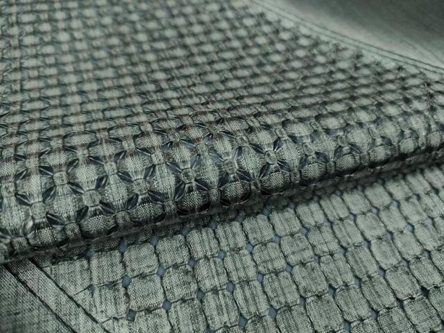 平和屋着物●極上 中国三大刺繍 スワトウ刺繍 汕頭刺繍 結城紬 訪問着 青褐色地 暈し染め 証紙付き 逸品 DZAB1347kh5