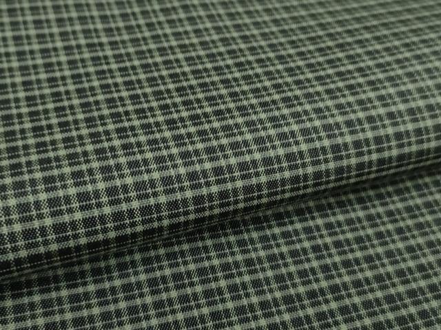 平和屋着物▽極上 西陣織 おしゃれ格子 紬 単衣 反端付き 逸品 DZAB1357kh5