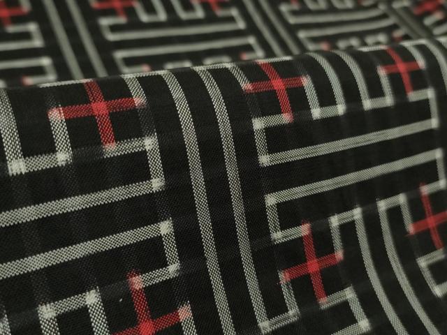 平和屋着物■希少 本場大島紬 龍郷絣 秋名バラ アンサンブル 道行コートセット 逸品 未使用 DZAB1359kh5