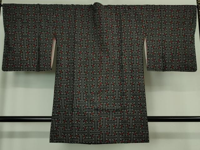 平和屋着物■希少 本場大島紬 龍郷絣 秋名バラ アンサンブル 道行コートセット 逸品 未使用 DZAB1359kh5