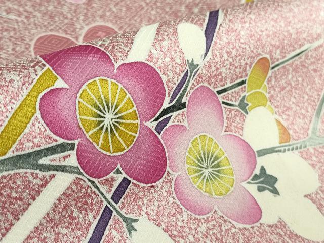 平和屋着物●希少 染織工芸作家 京手描友禅 田村信之 訪問着 枝梅 逸品 DZAB1361kh5