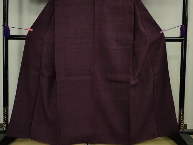 平和屋本店■極上 浦野理一 経節紬 色無地 紫紺色 逸品 DZAB1384kh5