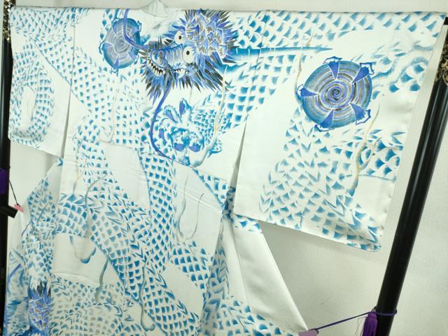 平和屋本店■極上 訪問着 手描き 龍 金銀彩 反端付き 逸品 未使用 DZAB1393kh5