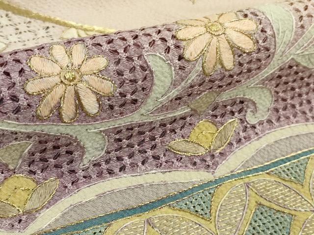 平和屋本店■極上 中国三大刺繍 スワトウ刺繍 汕頭刺繍 総刺繍 振袖 正倉院花文 暈し染め 金糸 逸品 DZAB1407kh5