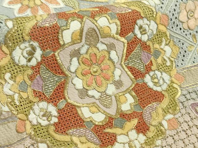 平和屋本店■極上 中国三大刺繍 スワトウ刺繍 汕頭刺繍 総刺繍 振袖 正倉院花文 暈し染め 金糸 逸品 DZAB1407kh5