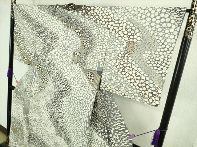 平和屋本店■極上 中国三大刺繍 相良刺繍 訪問着 襲絞り 暈し染め 金糸 銀通し地 逸品 未使用 DZAB1411kh5