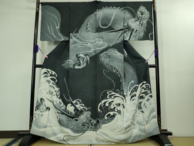 平和屋本店■極上 訪問着 手描き 龍 さが美扱い 逸品 DZAB1422kh5