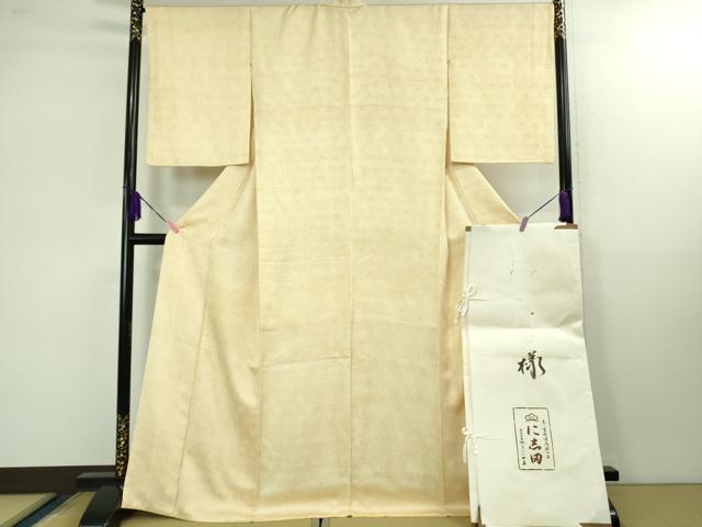 平和屋本店■極上 京都老舗銘店・に志田 小紋 鹿の子文 たとう紙・残布付き 逸品 DZAB1430kh5