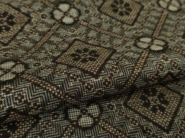 平和屋着物■希少 本場大島紬 龍郷絣 アンサンブル 羽織セット 逸品 未使用 DZAB1445kh5