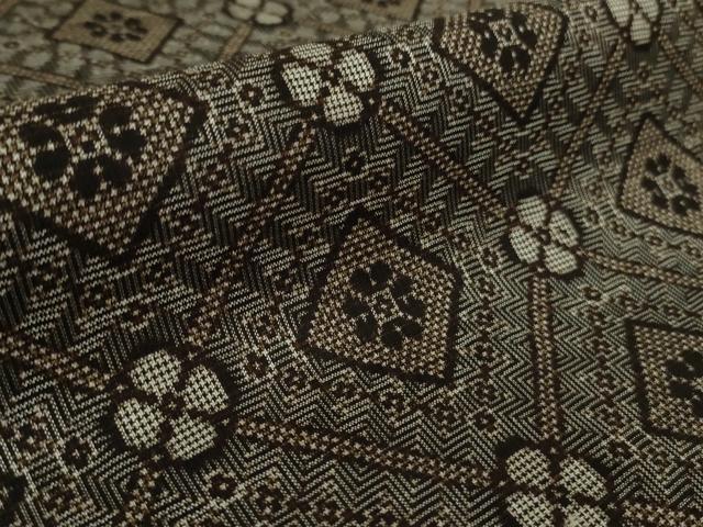 平和屋着物■希少 本場大島紬 龍郷絣 アンサンブル 羽織セット 逸品 未使用 DZAB1445kh5