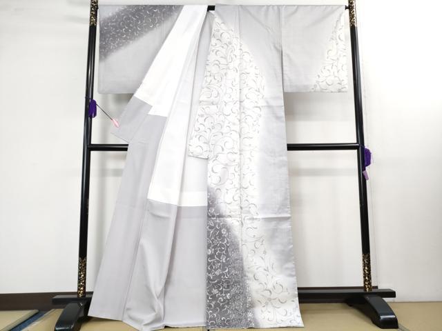 平和屋着物●極上 本場染大島紬 訪問着 花唐草文 逸品 DZAB1448kh5