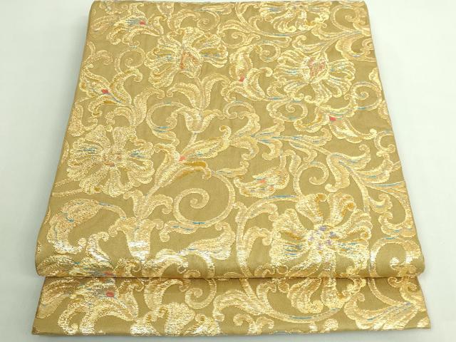 平和屋本店■最高級 龍村平蔵製 太鼓柄 本袋帯 国宝花篭文 金糸 逸品 DZAB1457kh5