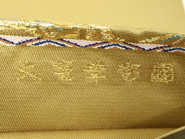 平和屋本店■最高級 龍村平蔵製 太鼓柄 本袋帯 国宝花篭文 金糸 逸品 DZAB1457kh5