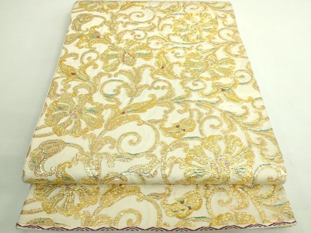 平和屋本店■最高級 龍村平蔵製 太鼓柄 本袋帯 国宝花篭文 金糸 逸品 DZAB1459kh5