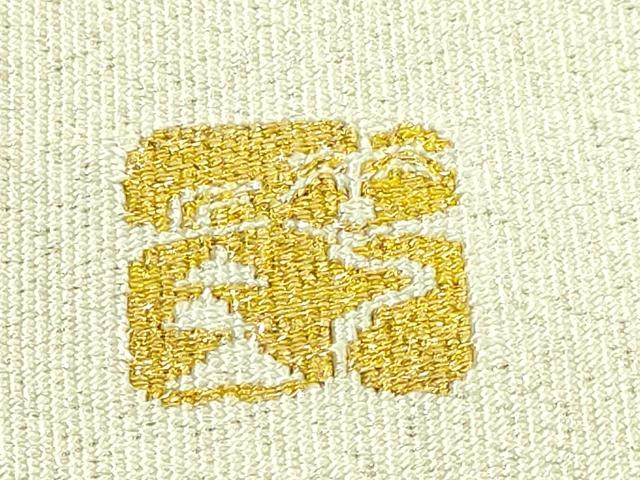 平和屋本店■極上 人間国宝 綴織 細見華岳 八寸名古屋帯 松皮菱 金銀糸 逸品 DZAB1465kh5
