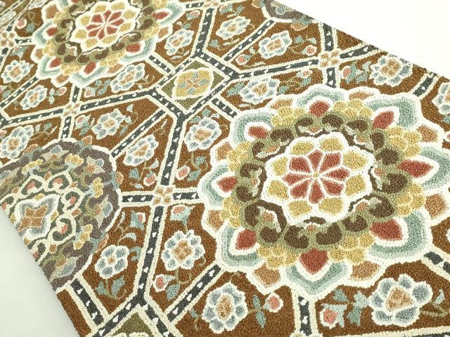 平和屋本店●最高級 中国三大刺繍 相良刺繍 総刺繍 袋帯 200万粒 総詰め 正倉院花文 逸品 DZAB1468kh5