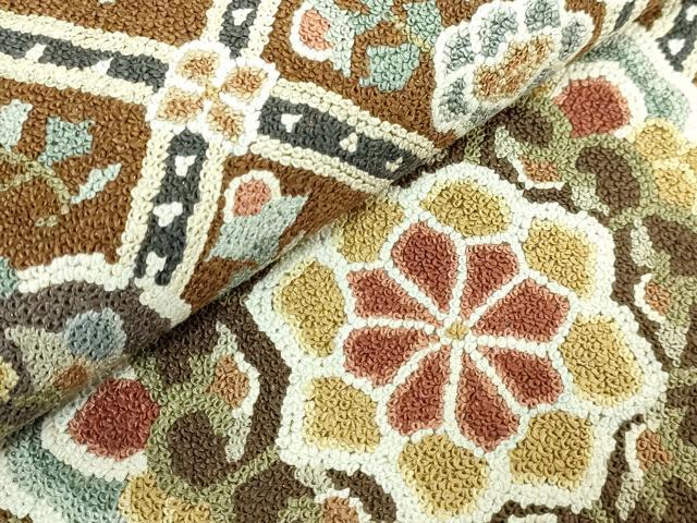 平和屋本店●最高級 中国三大刺繍 相良刺繍 総刺繍 袋帯 200万粒 総詰め 正倉院花文 逸品 DZAB1468kh5