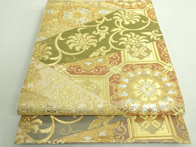 平和屋着物●極上 西陣 川島織物 六通柄 本袋帯 吉祥花唐草 金銀糸 逸品 DZAB1492kh5