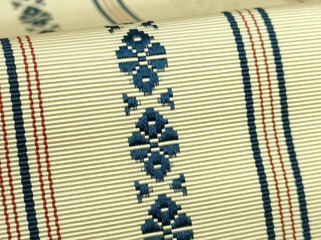 平和屋着物●極上 本場筑前博多織 八寸名古屋帯 古代献上 森博多織 証紙付き 逸品 DZAB1509kh5