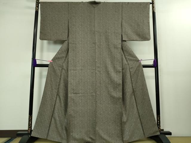 平和屋本店■極上 紋屋井関 御寮織 お召 鳳凰桐笹地紋 源氏鼠色 逸品 DZAB1554kh5