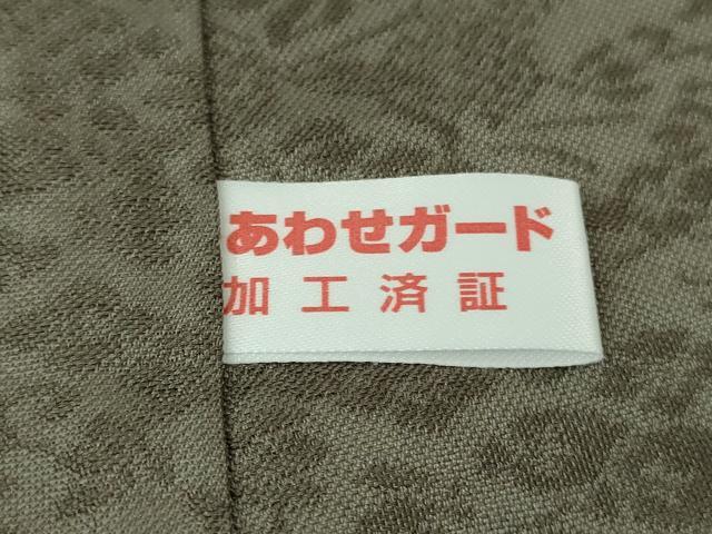 平和屋本店■極上 紋屋井関 御寮織 お召 鳳凰桐笹地紋 源氏鼠色 逸品 DZAB1554kh5