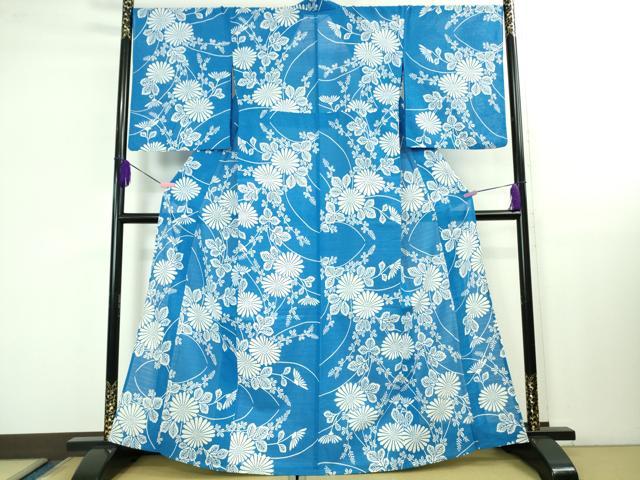平和屋本店∴極上 夏物 竺仙 綿絽 浴衣 菊 逸品 DZAB1562kh6