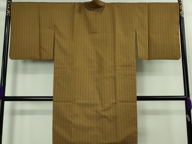 平和屋本店#極上 山下八百子 本場黄八丈 市松綾織 紬 道中着 ロング丈 逸品 DZAB1583kh5