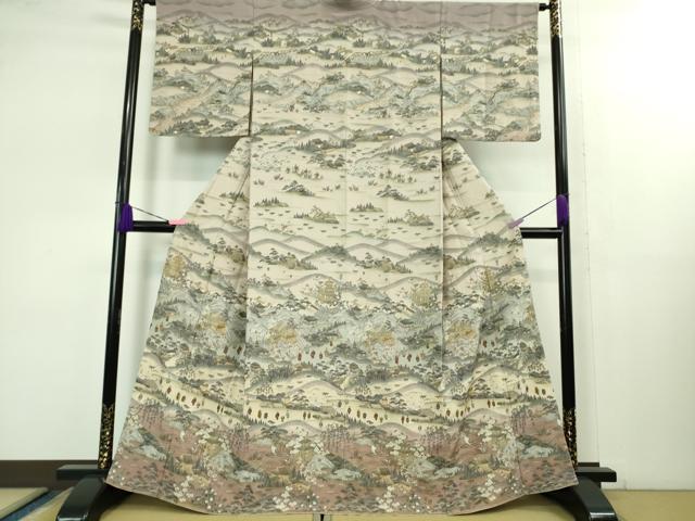 平和屋本店■極上 中国三大刺繍 スワトウ刺繍 汕頭刺繍 訪問着 平安人物風景 暈し染め 金糸 さが美扱い 逸品 DZAB1594kh5
