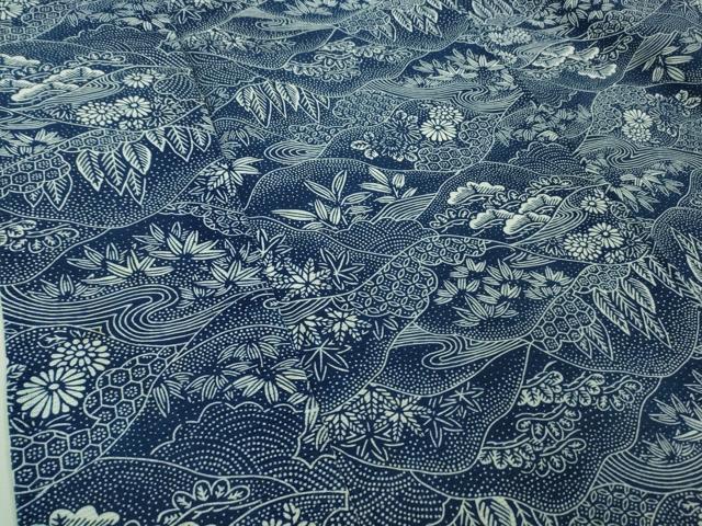 平和屋着物∴極上 夏物 浴衣 綿絽 風景山文 逸品 DZAB1601kh5