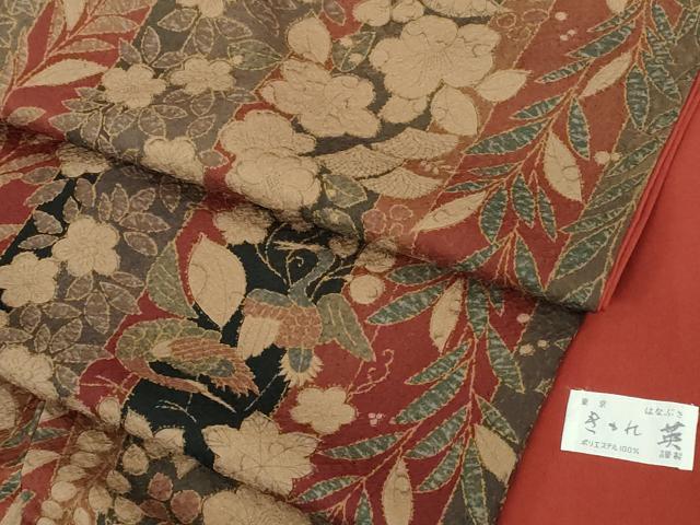 平和屋着物●極上 洗える最高級着物 <英>はなぶさ謹製 小紋 辻が花 鶴 逸品 DZAB1604kh5